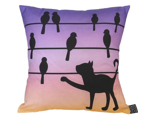 Sunset cat cushion