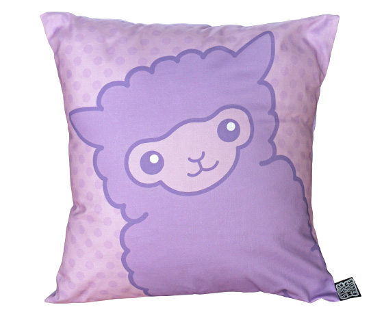 Lilac alpaca cushion