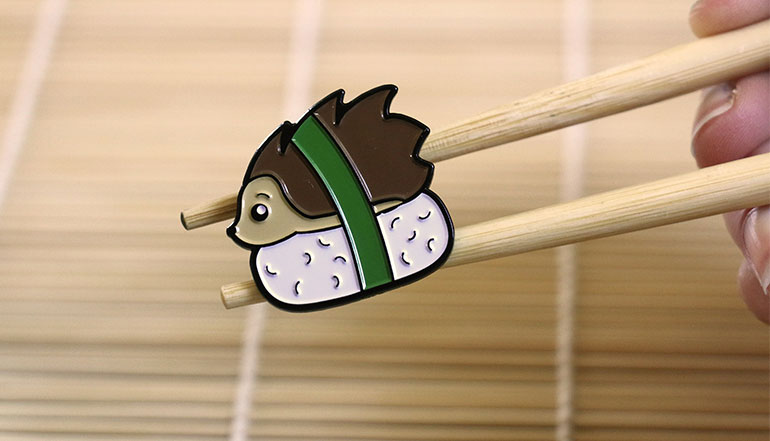 Hedgehog Sushi Enamel Pin