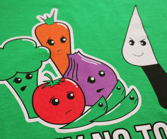 Vegetables t-shirt close-up
