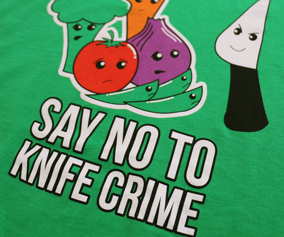 Vegetarian t-shirt close-up