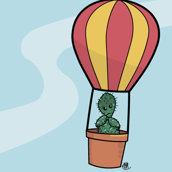 Cactus Series: Hot Air Balloon