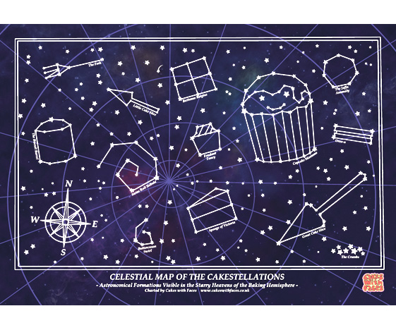 Starry Night Limited Edition Cake Star Constellations Art Print