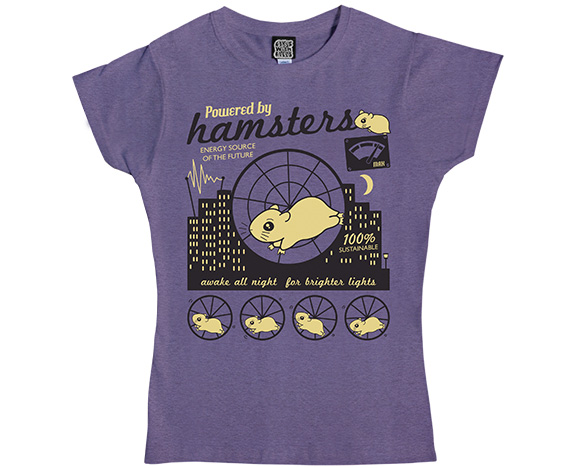 Powered by Hamsters Ladies T-Shirt
