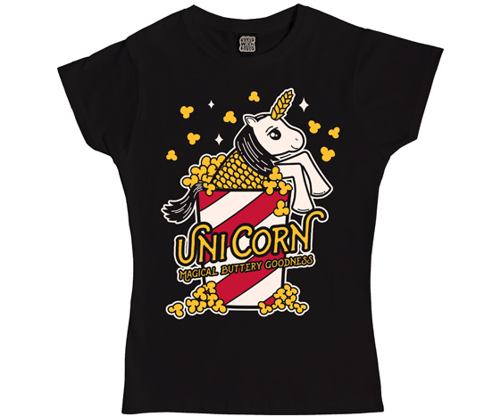 Ladies Black UniCorn T-Shirt