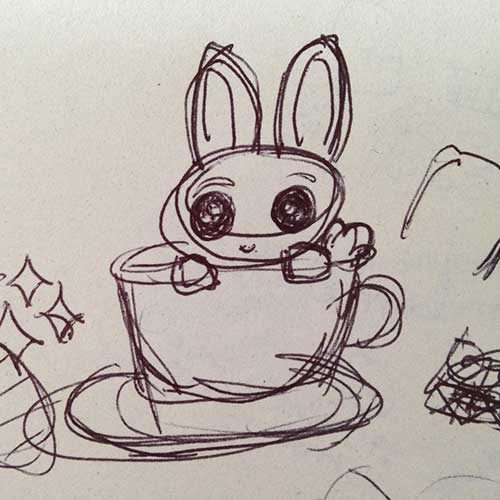 Bunnies in Teacups sketch