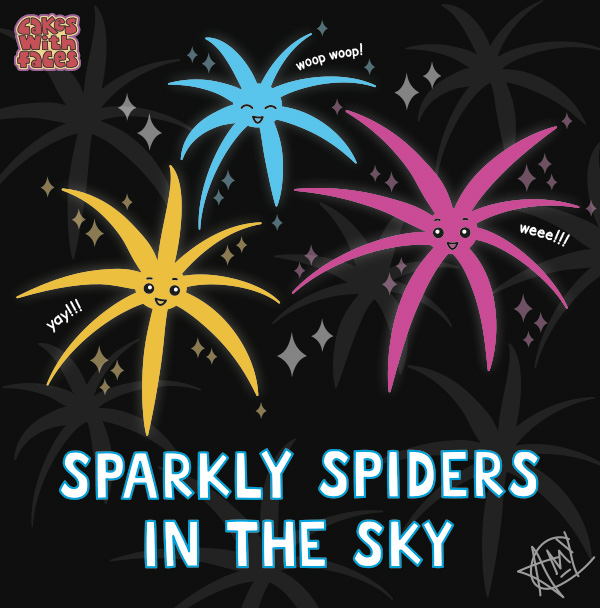 Fireworks: Sparkly disco spiders