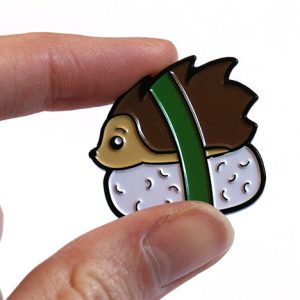 Kawaii Hedgehog Sushi Enamel Pin