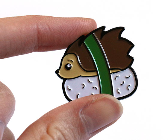Kawaii Hedgehog Sushi Enamel Pin
