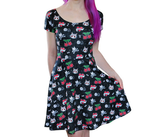 Cattoos Cat Skater Dress