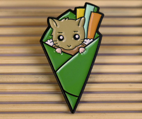 Hamster Sushi Enamel Pin Badge