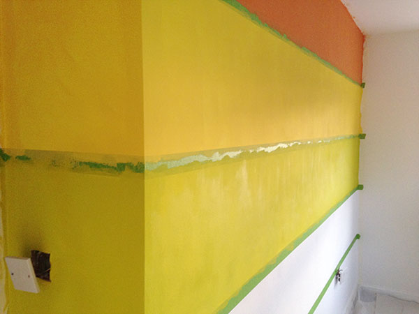 Painting a rainbow wall