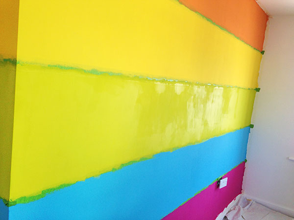 Painting a rainbow wall