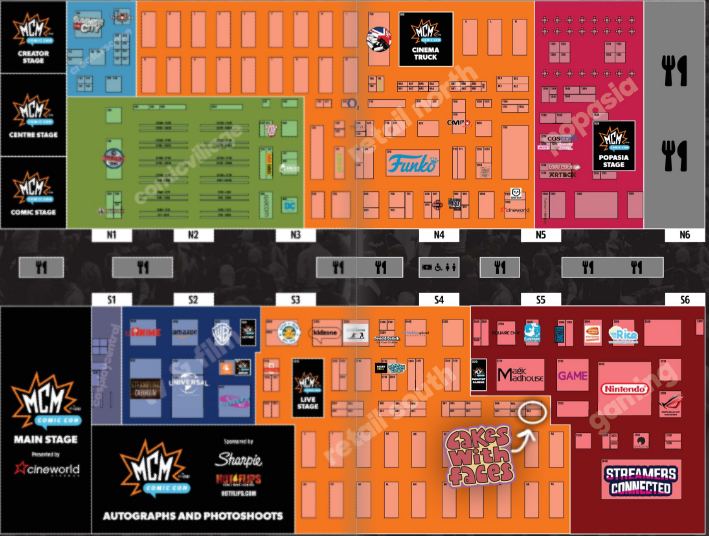 MCM London Comic Con Floor Plan - May 2018