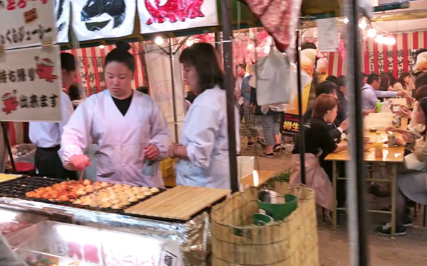 Japanese street food stalls