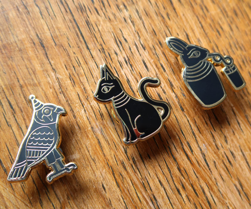 Black & Gold Egypt Pin Badges