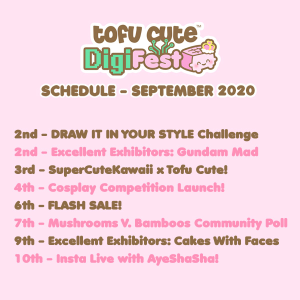Tofu Cute DigiFest Schedule