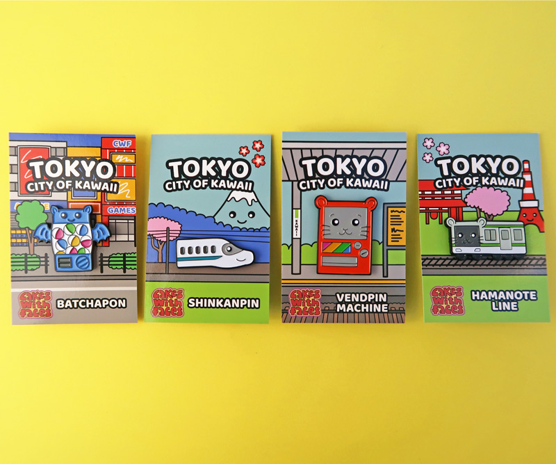 Tokyo City of Kawaii Enamel Pins Set