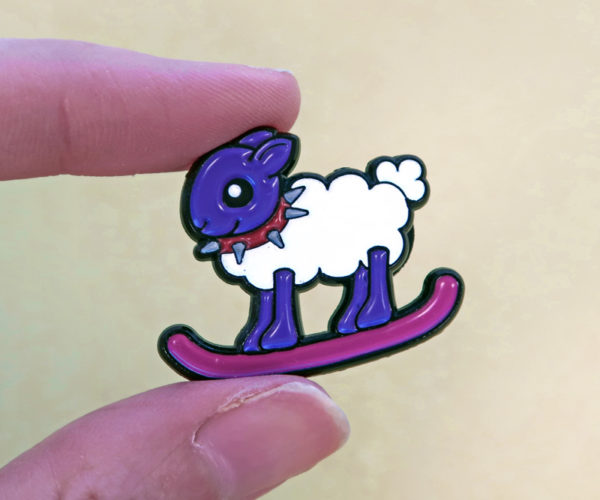 Kawaii Snow Lamb Enamel Pin Badge