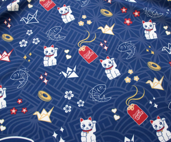 Blue Lucky Cat Dress Pattern