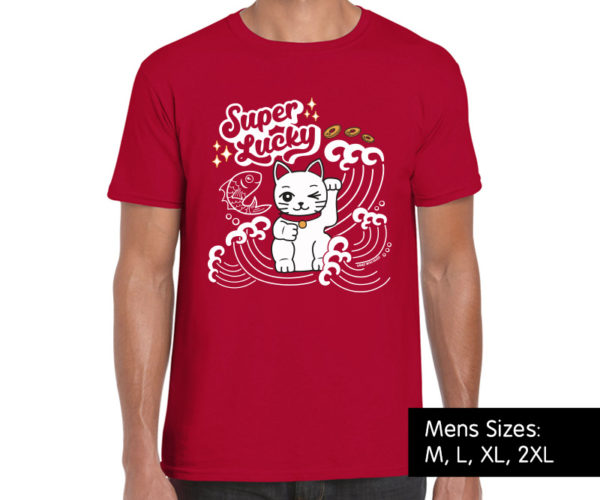 Mens Japanese Lucky Cat T-Shirt